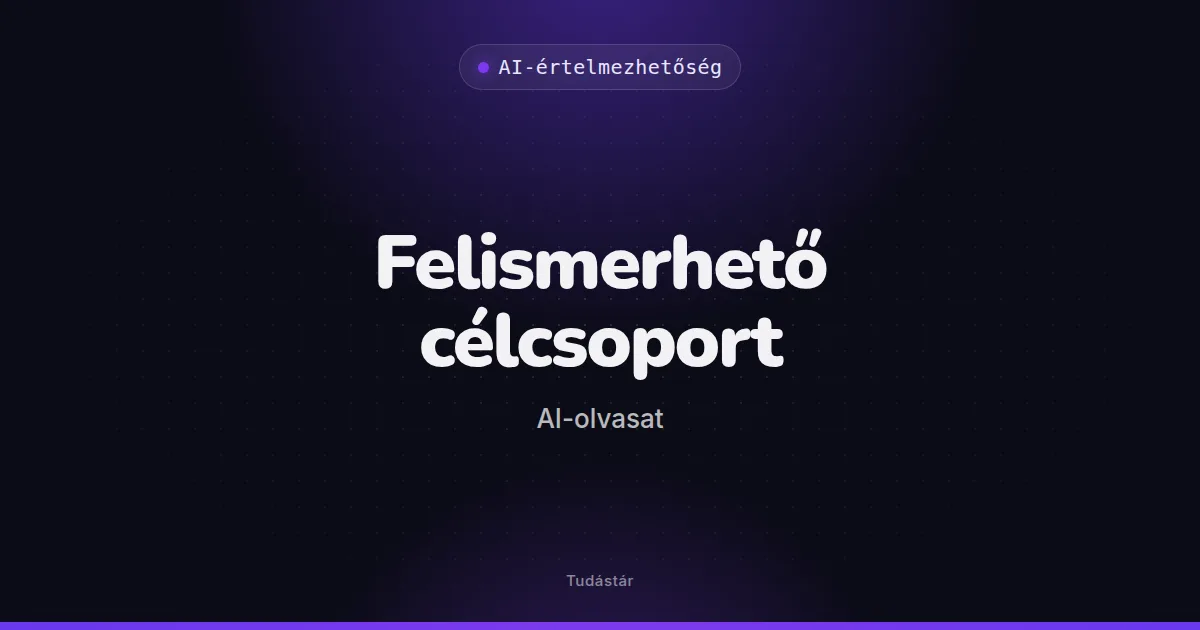 Felismerhető célcsoport (AI-olvasat) - AI-értelmezhetőség (szakszó) a tudástárban