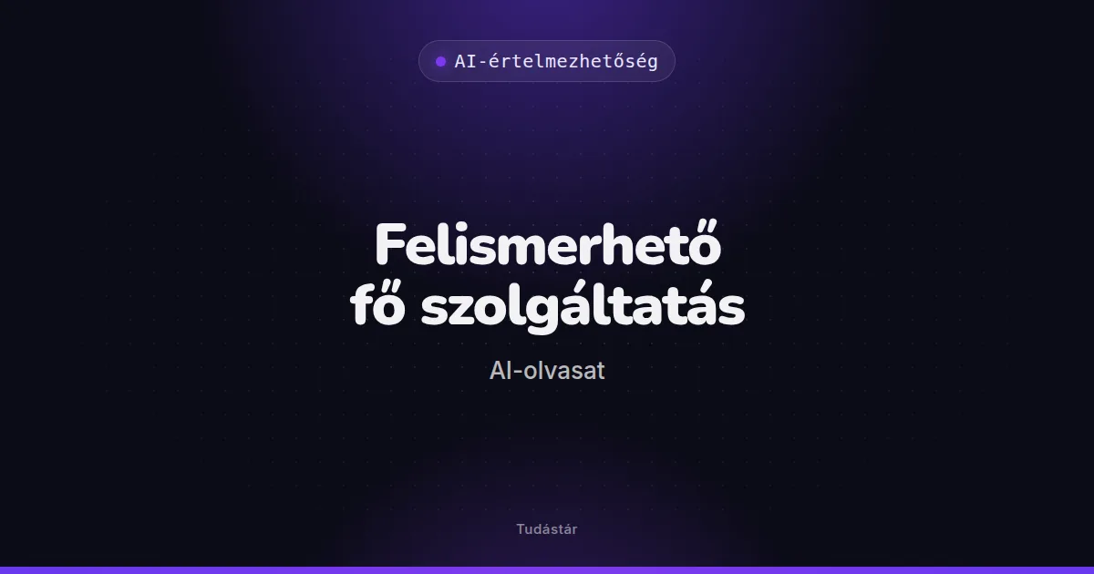 Felismerhető fő szolgáltatás (AI-olvasat) - AI-értelmezhetőség (szakszó) a tudástárban