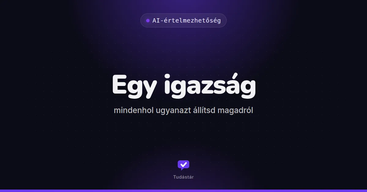 Egy igazság: mindenhol ugyanazt állítsd magadról - AI-értelmezhetőség (útmutató) a tudástárban