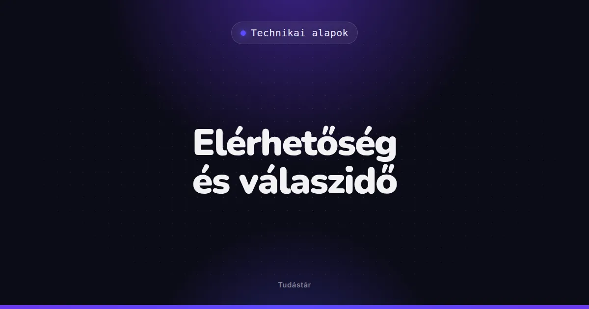 Elérhetőség és válaszidő - Technikai alapok (szakszó) a tudástárban