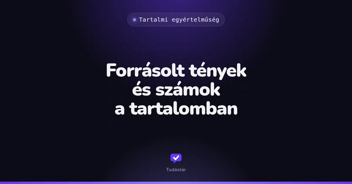 Forrásolt tények és számok a tartalomban - Tartalmi egyértelműség (útmutató) a tudástárban