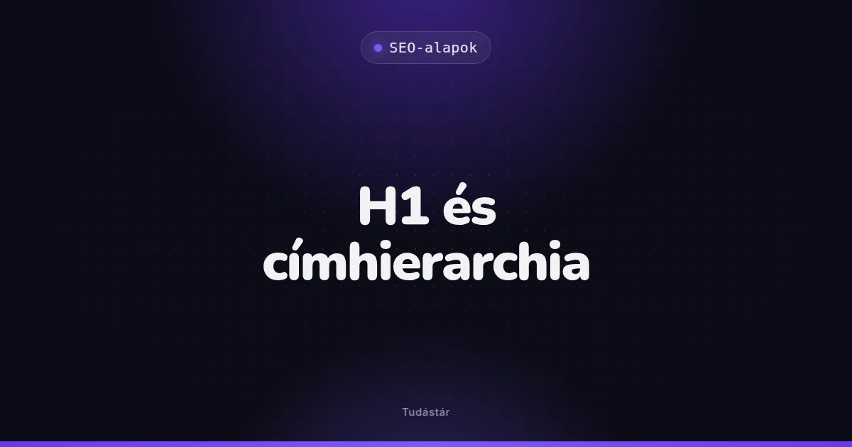 H1 és címhierarchia - SEO-alapok (szakszó) a tudástárban