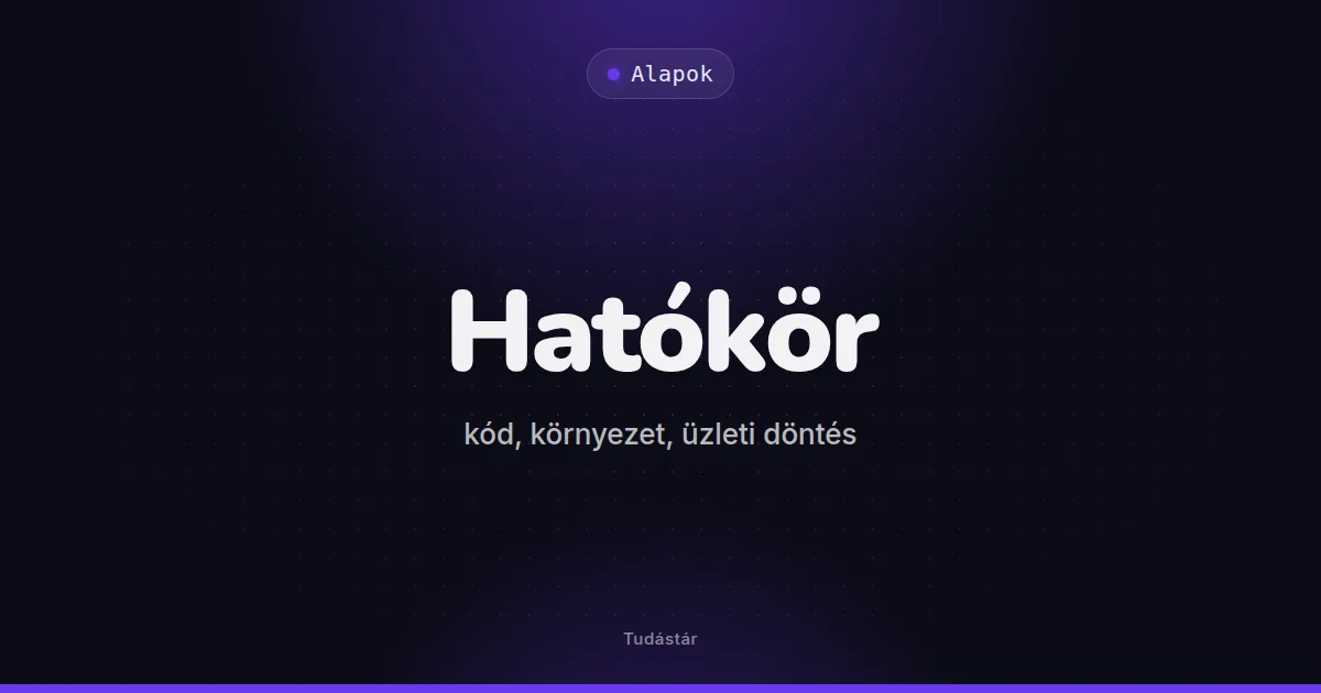 Hatókör: kód, környezet, üzleti döntés - Alapok (szakszó) a tudástárban
