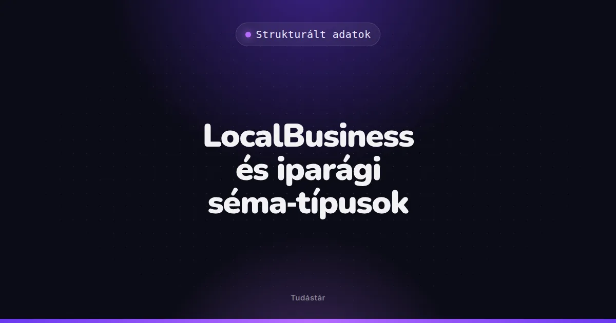 LocalBusiness és iparági séma-típusok - Strukturált adatok (szakszó) a tudástárban