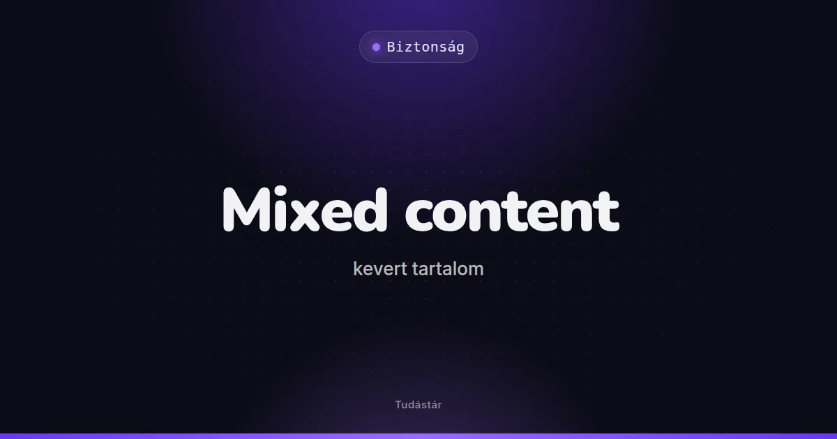 Mixed content (kevert tartalom) - Biztonság (szakszó) a tudástárban