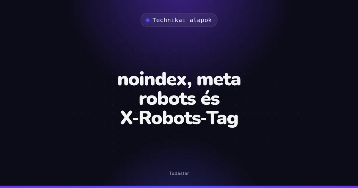 noindex, meta robots és X-Robots-Tag - Technikai alapok (szakszó) a tudástárban