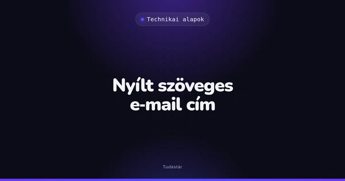 Nyílt szöveges e-mail cím - Technikai alapok (szakszó) a tudástárban
