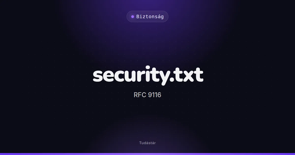 security.txt (RFC 9116) - Biztonság (szakszó) a tudástárban