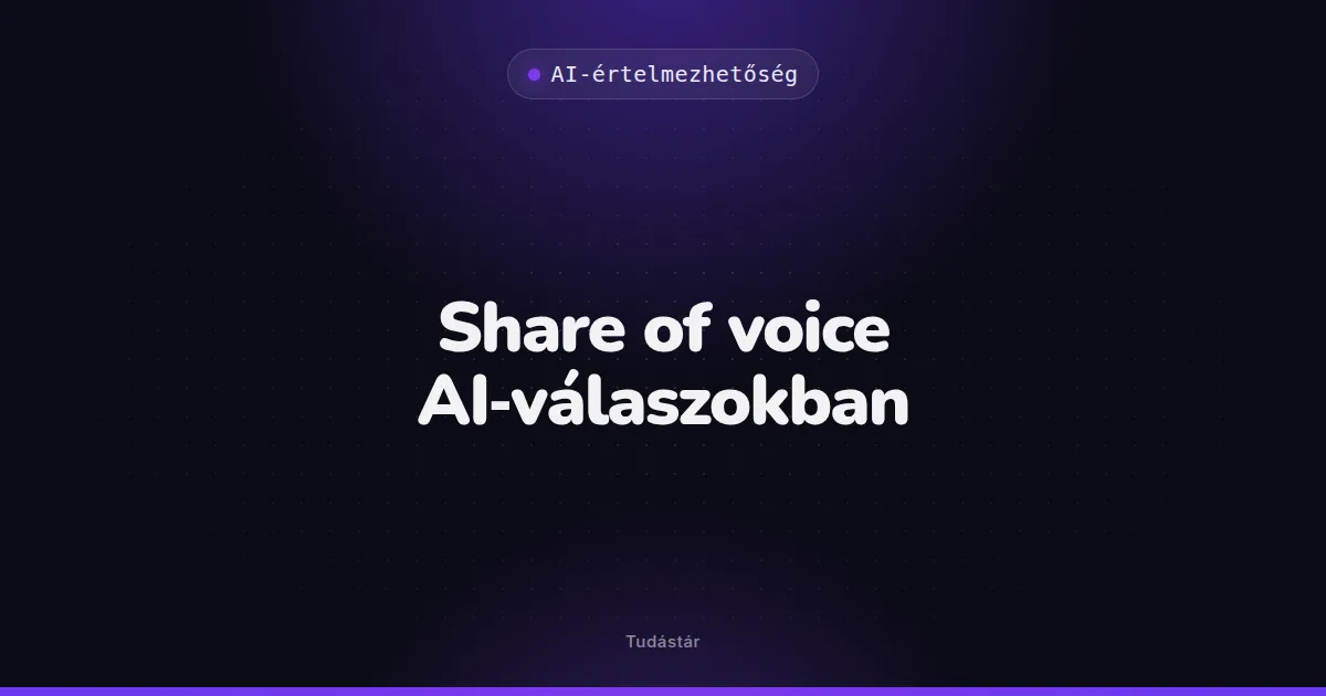Share of voice AI-válaszokban - AI-értelmezhetőség (szakszó) a tudástárban