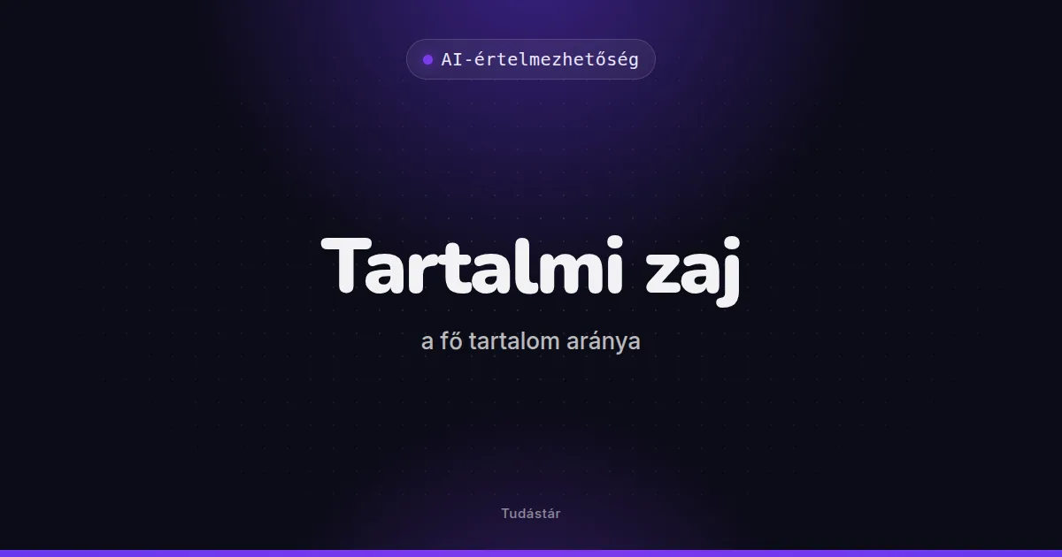 Tartalmi zaj (a fő tartalom aránya) - AI-értelmezhetőség (szakszó) a tudástárban