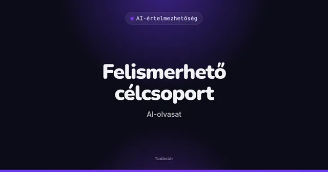 Felismerhető célcsoport (AI-olvasat) - AI-értelmezhetőség (szakszó) a tudástárban