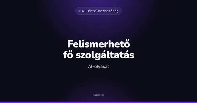 Felismerhető fő szolgáltatás (AI-olvasat) - AI-értelmezhetőség (szakszó) a tudástárban
