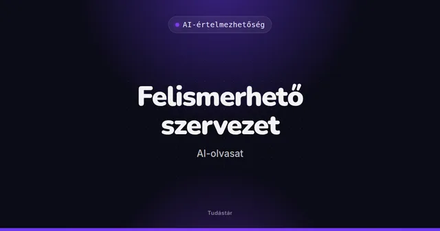 Felismerhető szervezet (AI-olvasat) - AI-értelmezhetőség (szakszó) a tudástárban