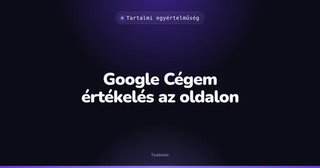 Google Cégem értékelés az oldalon - Tartalmi egyértelműség (szakszó) a tudástárban