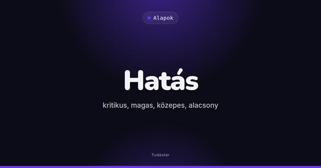 Hatás: kritikus, magas, közepes, alacsony - Alapok (szakszó) a tudástárban