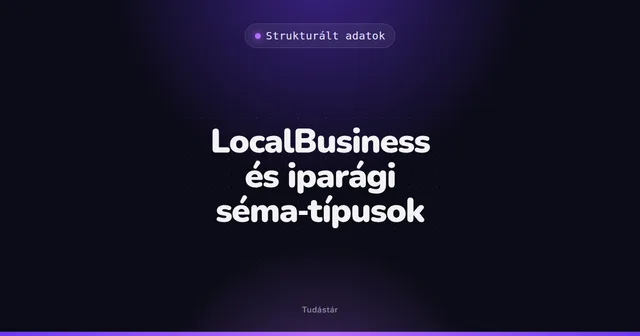 LocalBusiness és iparági séma-típusok - Strukturált adatok (szakszó) a tudástárban