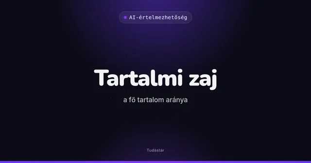Tartalmi zaj (a fő tartalom aránya) - AI-értelmezhetőség (szakszó) a tudástárban