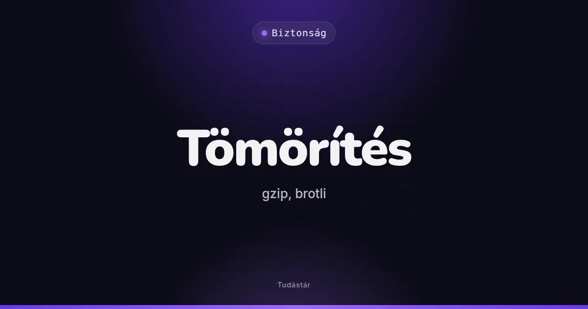 Tömörítés (gzip, brotli) - Biztonság (szakszó) a tudástárban