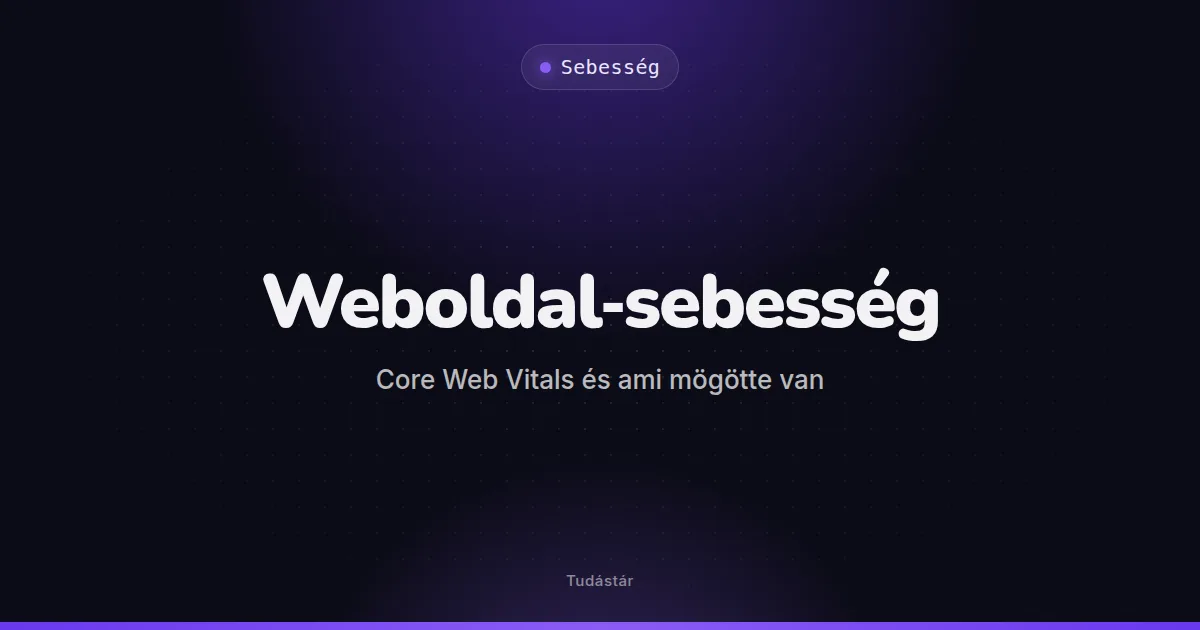 Weboldal-sebesség: Core Web Vitals és ami mögötte van - Sebesség (útmutató) a tudástárban