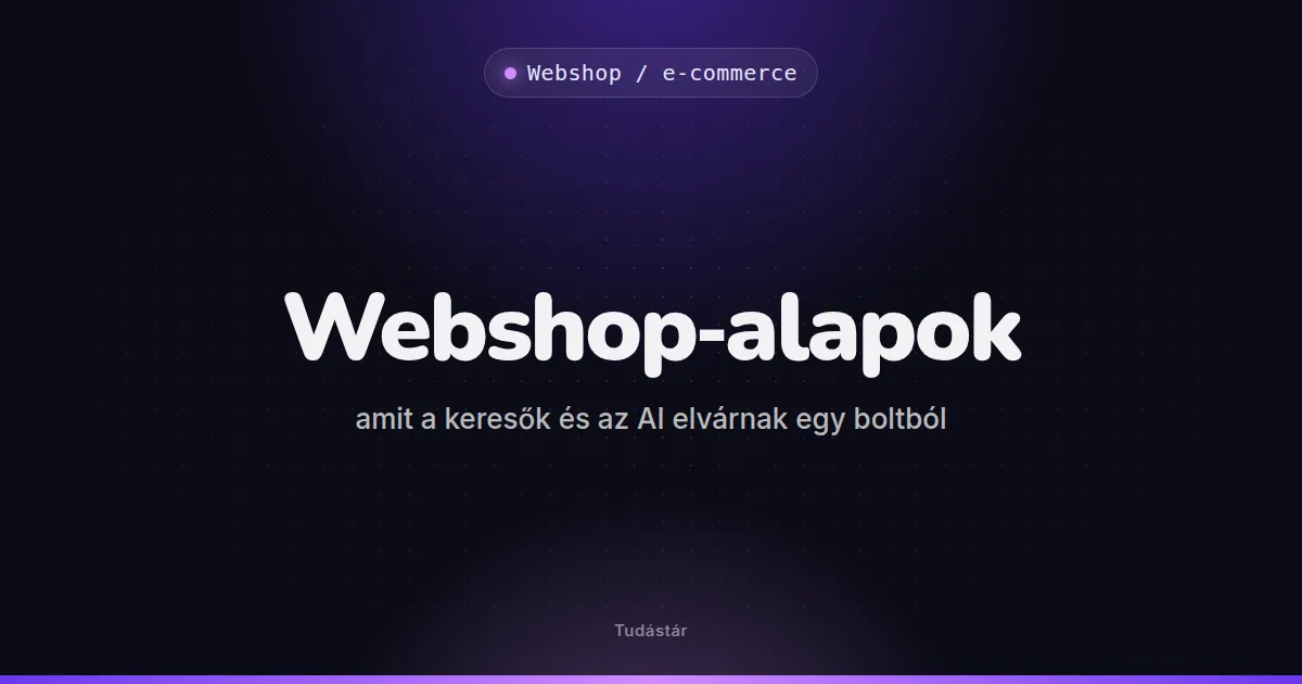 Webshop-alapok: amit a keresők és az AI elvárnak egy boltból - Webshop / e-commerce (útmutató) a tudástárban