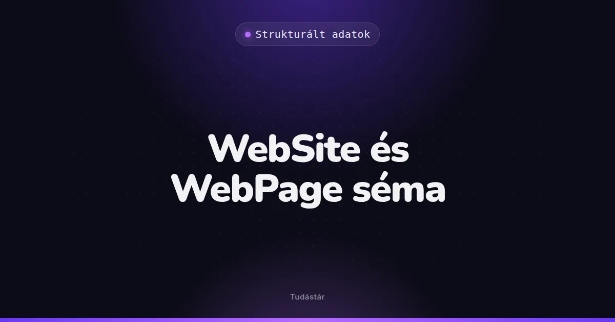 WebSite és WebPage séma - Strukturált adatok (szakszó) a tudástárban