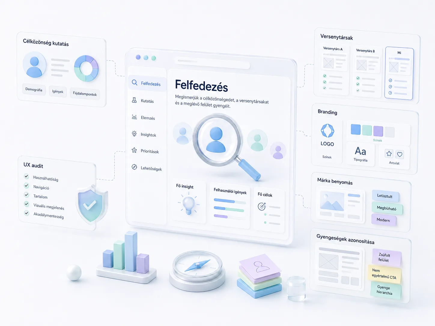 UX kutatás — célközönség, versenytárs-elemzés és UX audit a UI/UX tervezés folyamatában